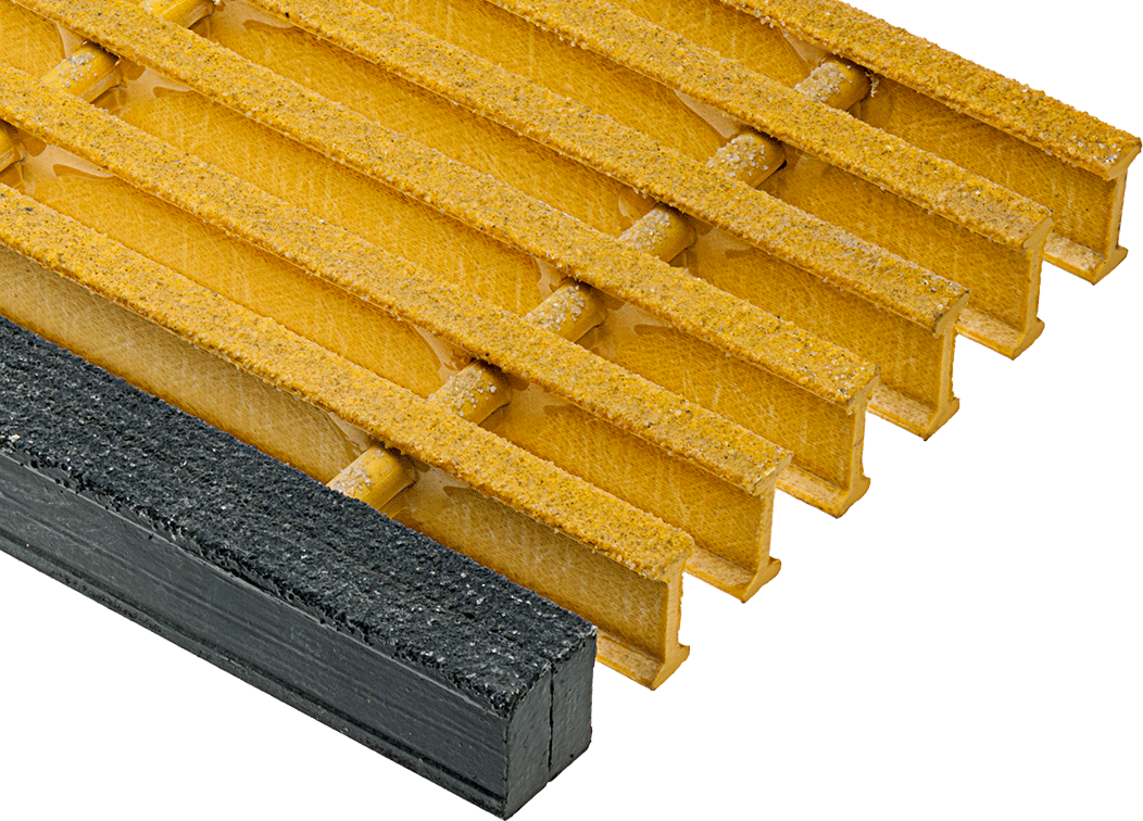 Fiberglas merdiven basamağı, 1-1/2" Yükseklikli Yatak Çubuğu, 24 inç Genişlikte Basamak