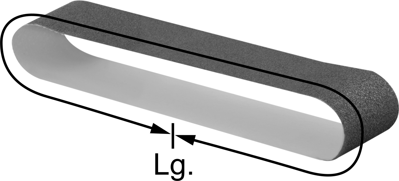 Yastıklı Zımpara Bandı, Parlak Yüzey için, 4“ Genişlik x 36” Uzunluk