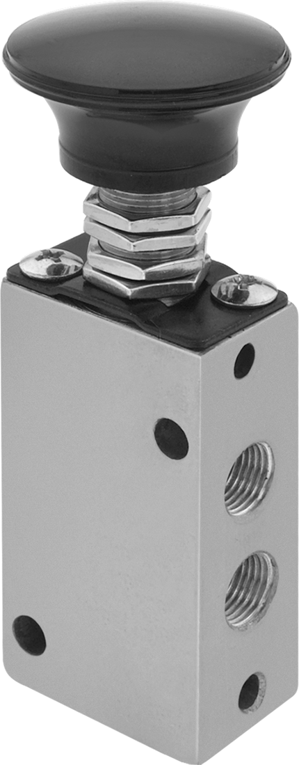 Hava Yön Kontrol Vanası, Yaylı Geri Dönüş ile, 1/8 NPT, 14 scfm, 1-3/8" Toplam Uzunluk