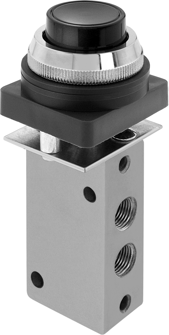 Hava Yön Kontrol Vanası, Yaylı Geri Dönüş ile, 1/8 NPT, 14 scfm, 1-5/8" Toplam Uzunluk