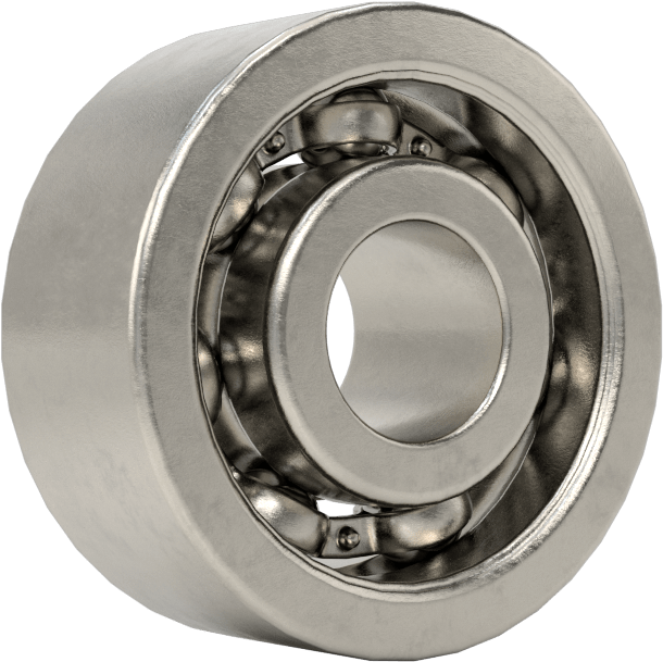 Korozyona Dayanıklı 440C Paslanmaz Çelik Bilyalı Rulman, Açık, Anma Numarası R2, 1/8" Mil Çapı, ABEC 1