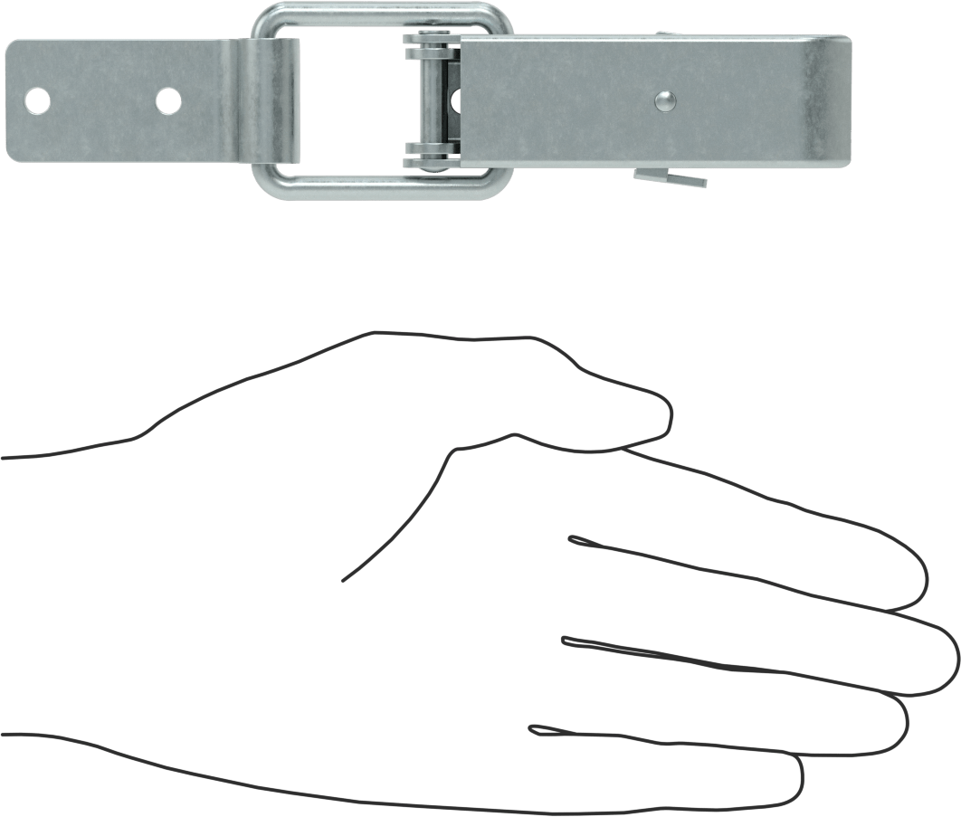 Çoklu Vuruşlu Çekme Mandalı, Emniyet Mandalı, 6 Plaka, Çinko Kaplı Çelik, 1-3/8" Mesafe