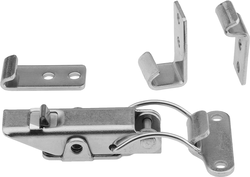 Çoklu Vuruşlu Çekme Mandalı, Emniyet Mandalı, 4 Plaka, Çinko Kaplı Çelik, 1-3/8" Mesafe