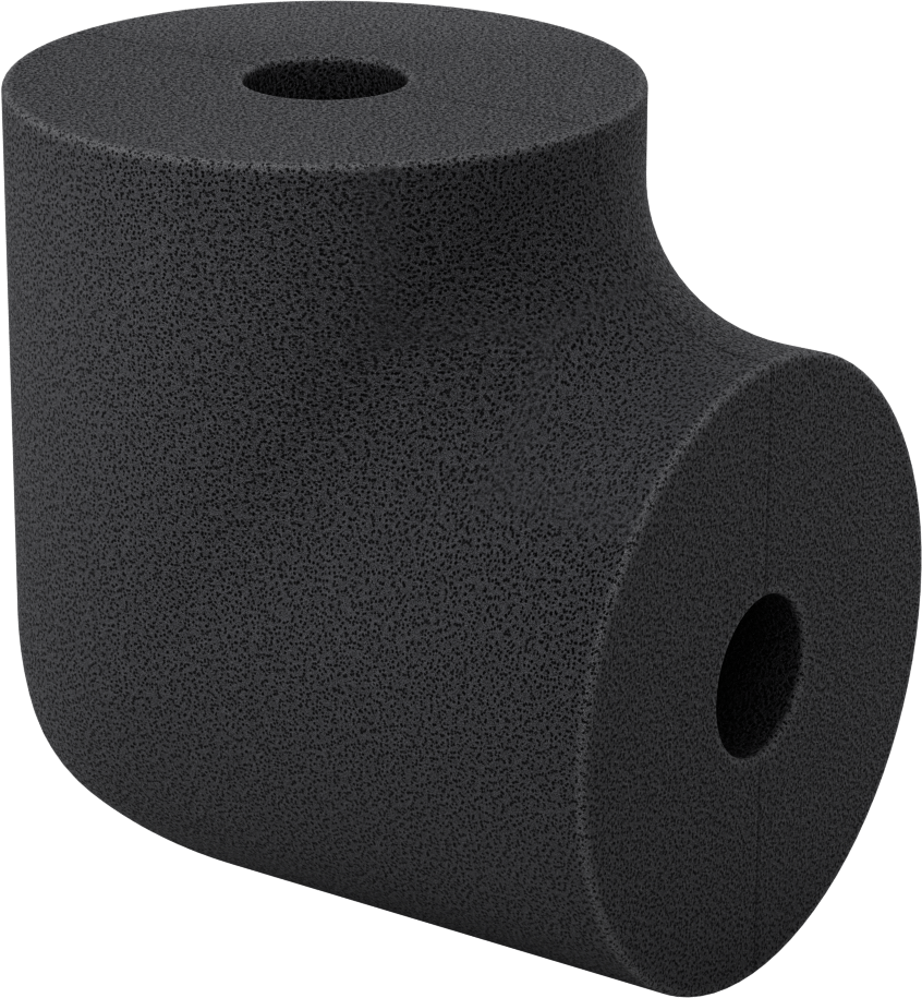 Kimyasal Dayanıklı Hücresel Cam Boru Yalıtımı, Dirsek, 2" Duvar Kalınlığı, 1-3/8" ID, Dişli bağlantı tipi için