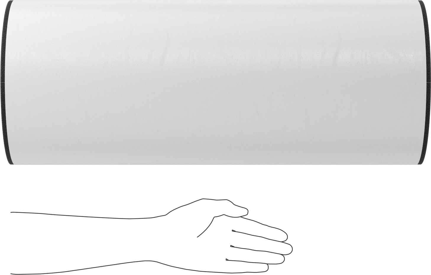 Kimyasal Dayanıklı Hücresel Cam Boru Yalıtımı, 2-1/16" Duvar Kalınlığı, 5-1/2" İç Çap x 2 Fit Uzunlukta Tüp