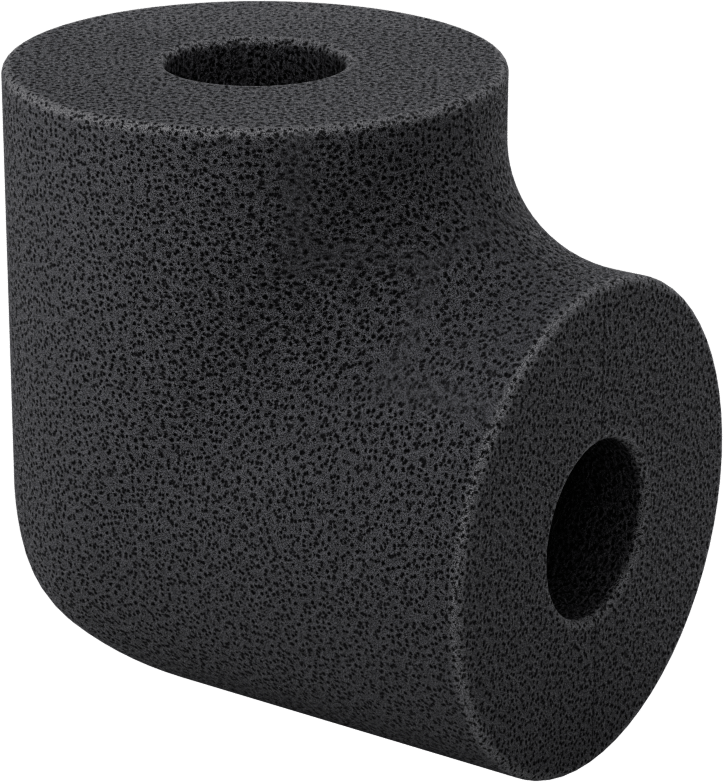 Kimyasal Dayanıklı Hücresel Cam Boru Yalıtımı, Dirsek, 1" Duvar Kalınlığı, 1-1/8" ID