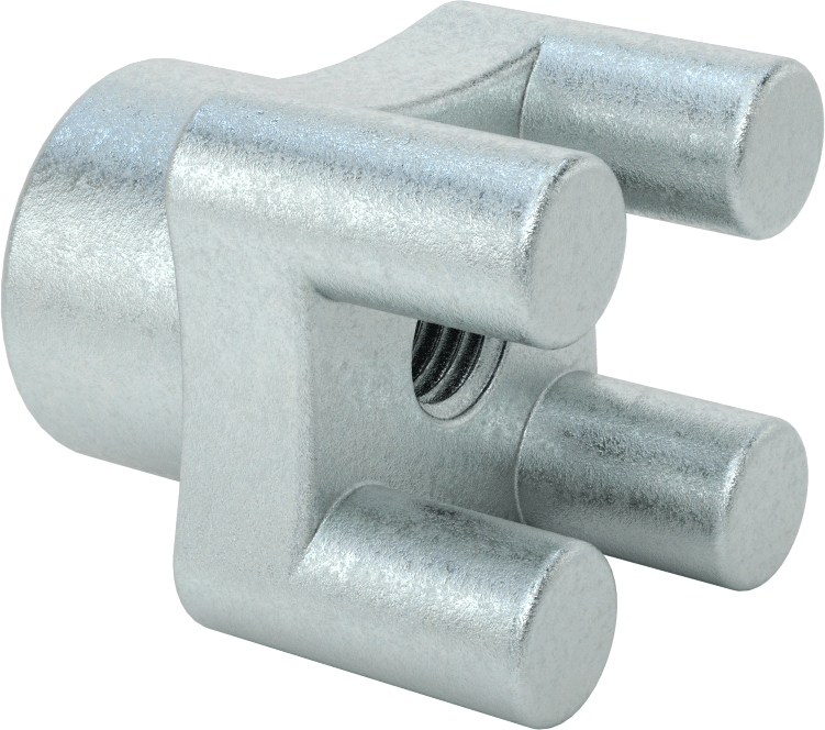 Çubuk Topuzu, Dört kol, 5/8“-11 Boyut x 1-1/2” Derinlikte Delik