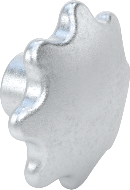 Alüminyum Topuz, İşlenebilir Göbekli, Sekiz Kol, 3-1/2" Çaplı Başlık