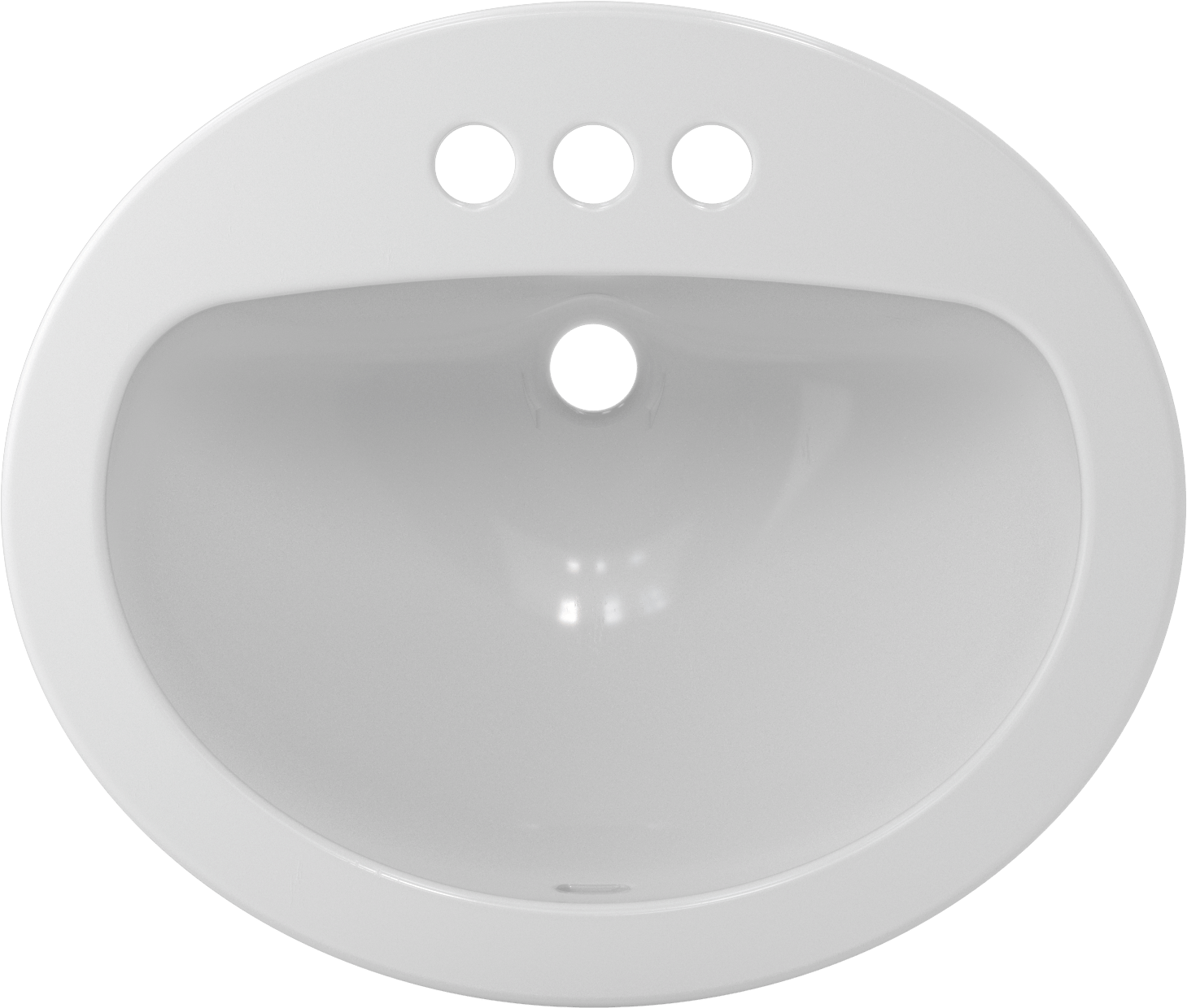 Beyaz Porselen Tezgah Üstü Evye, 20“ Genişlik x 17” Derinlik x 7-1/2" Toplam Yükseklik