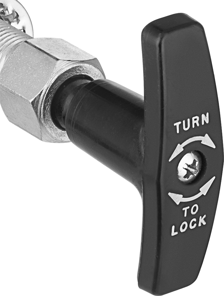 Pull and turn the knob to lock