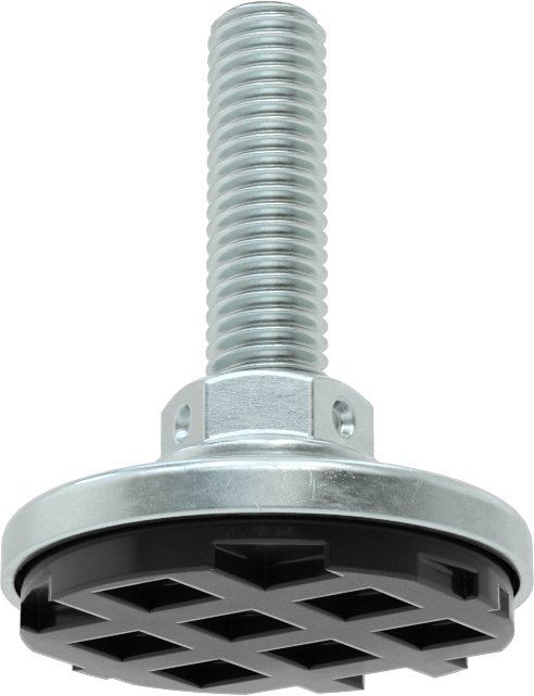 Titreşim Sönümleyici Sert Seviyeleme Montaj Parçası, 1/2"-13 Dişli Saplamalı, 300 lbs. Kapasite