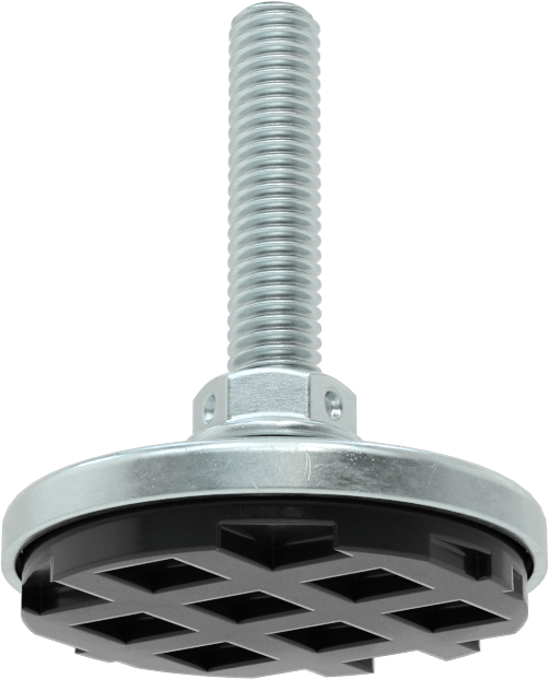 Titreşim Sönümleyici Sert Seviyeleme Montaj Parçası, 3/8"-16 Dişli Saplamalı, 75 lbs. Kapasite