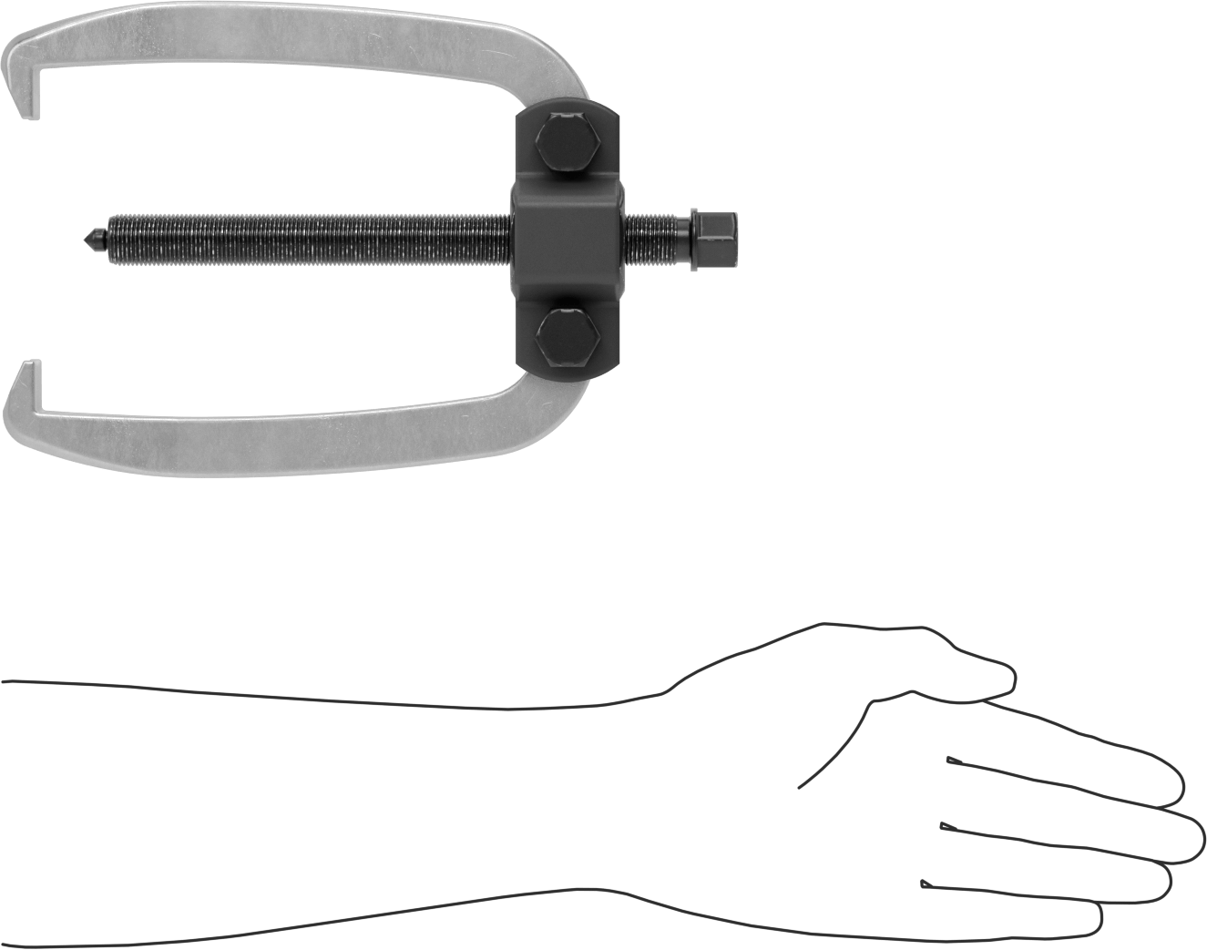 Quick-Hold Dış Kavrama Dişli ve Yatak Çekici, 2 Çene, 1 Uçlu Uçlar, Yaylı, 7/8" ila 6-3/8" OD
