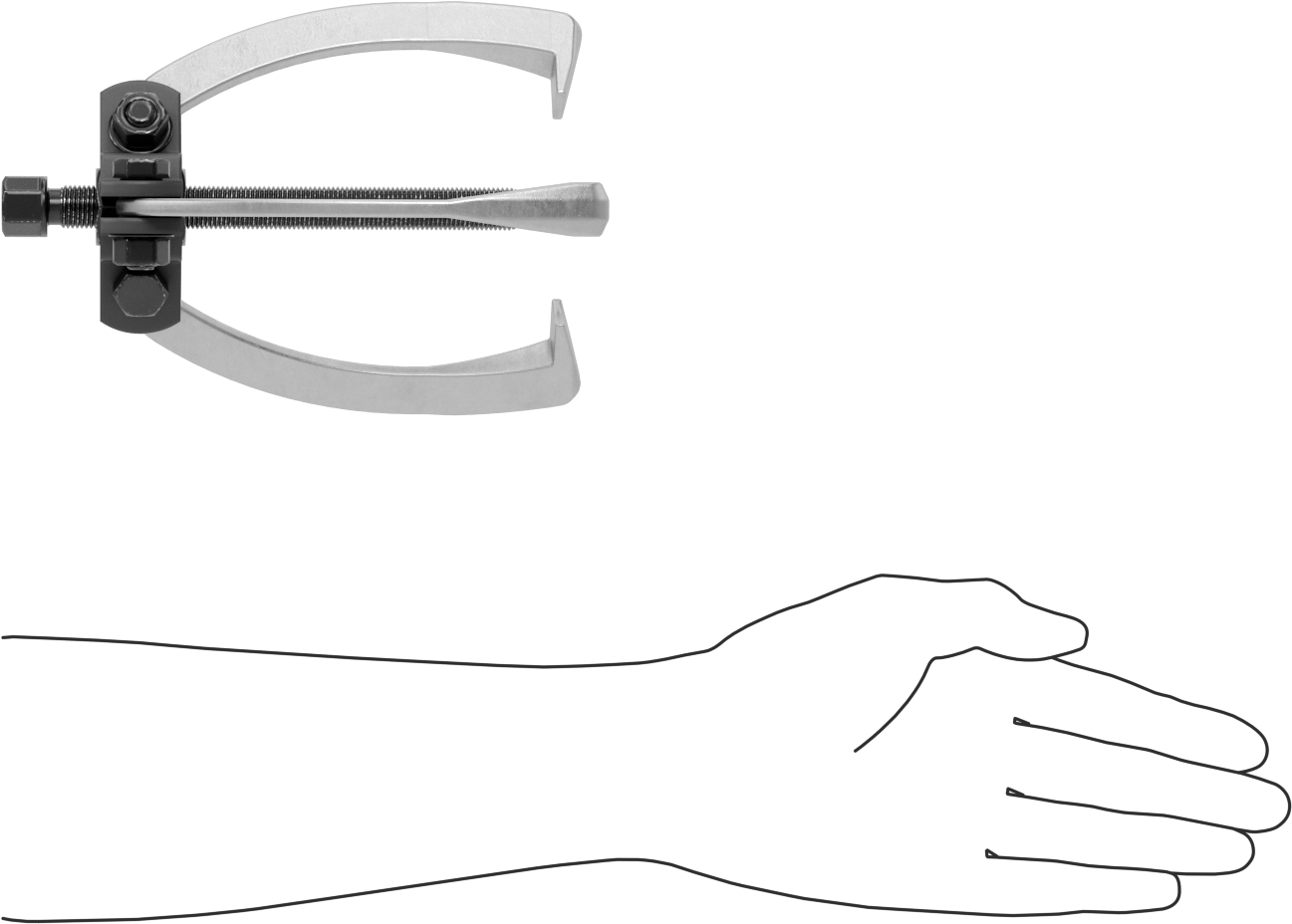 Quick-Hold Dış Kavrama Dişli ve Yatak Çekici, 3 Çene, 1 Uçlu Uçlar, Yaylı, 3/4" ila 4-3/4" OD
