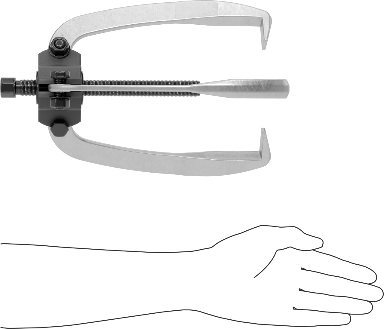 Quick-Hold Dış Kavrama Dişli ve Yatak Çekici, 3 Çene, 1 Uçlu Uçlar, Yaylı, 7/8" ila 6-3/8" OD