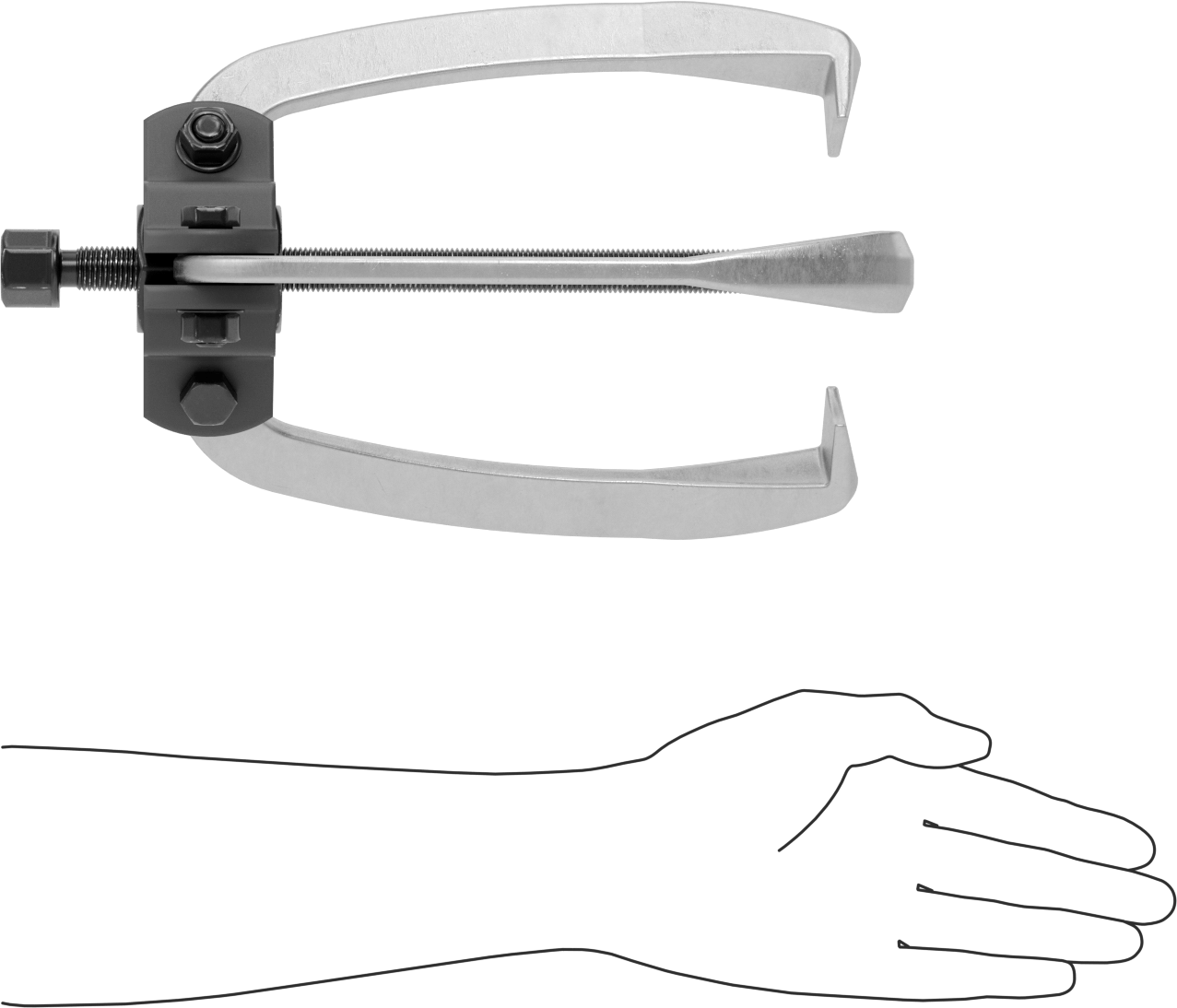 Quick-Hold Dış Kavrama Dişli ve Yatak Çekici, 3 Çene, 1 Uçlu Uçlar, Yaylı, 7/8" ila 9-7/8" OD