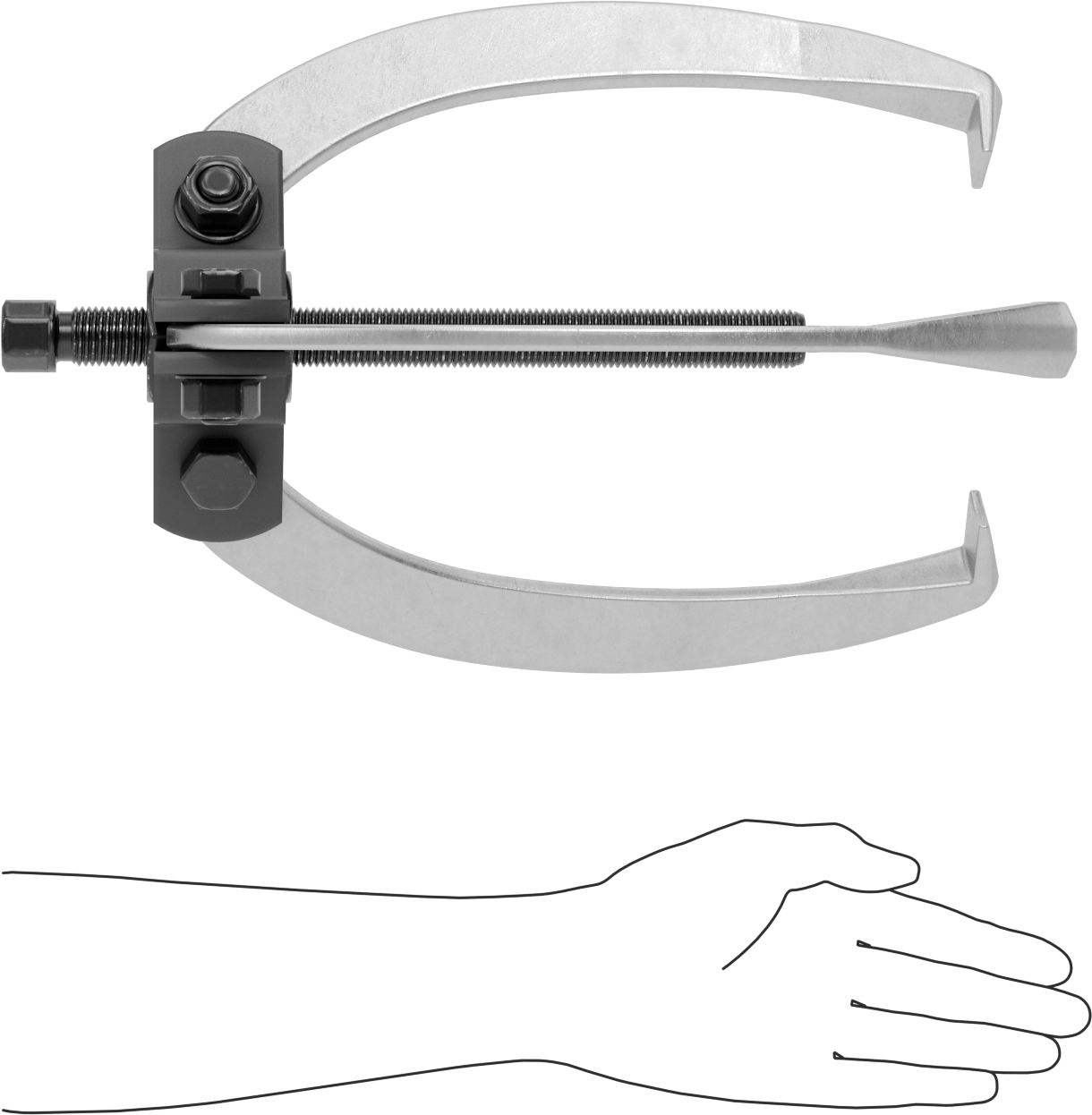 Quick-Hold Dış Kavrama Dişli ve Yatak Çekici, 3 Çene, 1 Uçlu Uçlar, Yaylı, 7/8" ila 11-7/8" OD