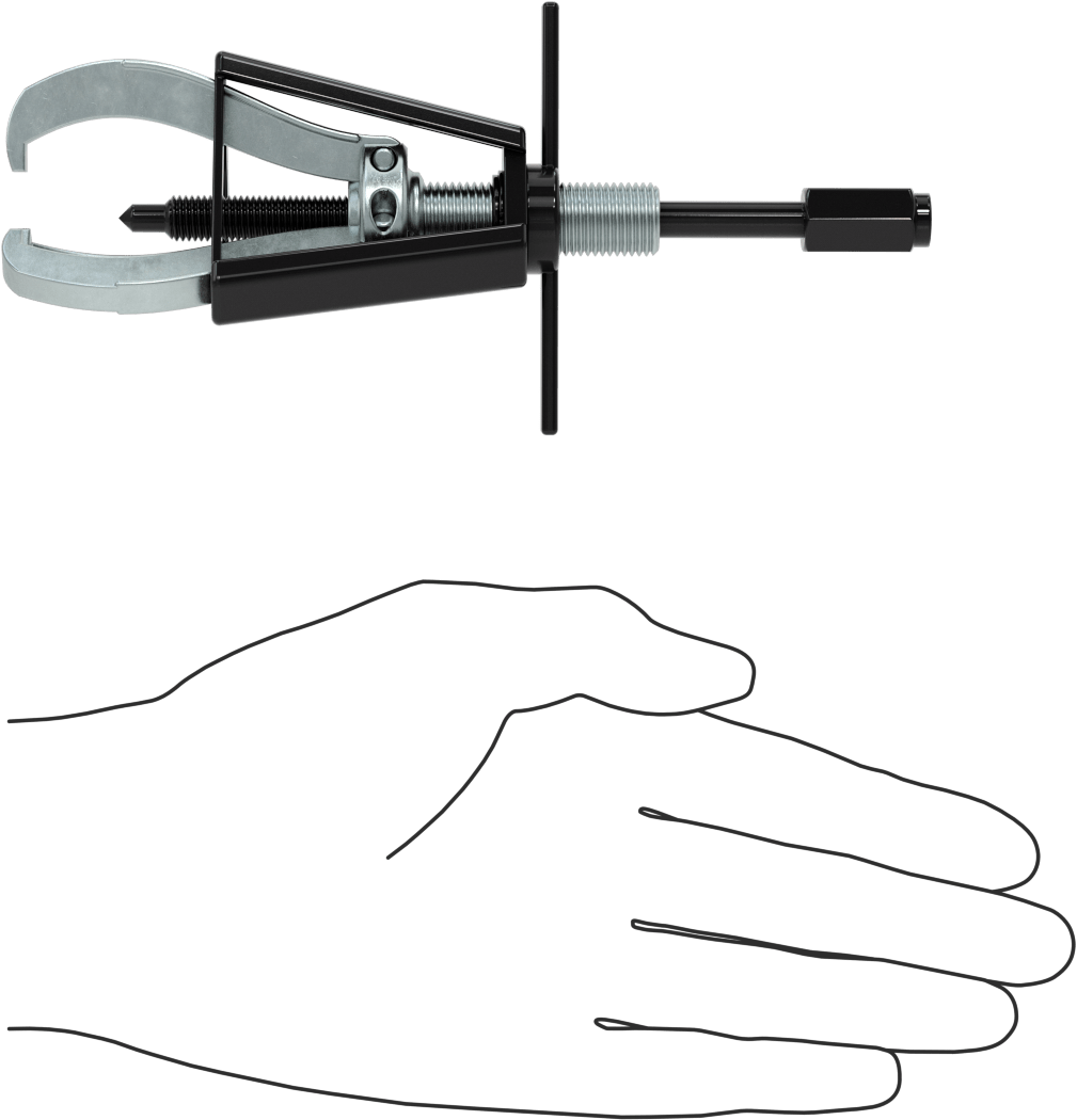 Quick-Hold Dış Kavrama Dişli ve Yatak Çekici, Bir Ucunda Uçlu 3 Çene, Kafes Kontrolü, 1/4" ila 3-1/4" OD