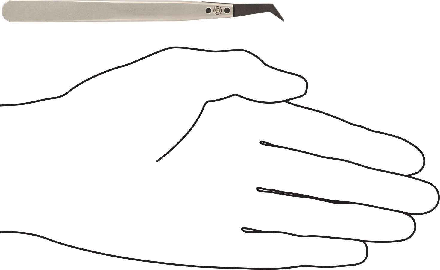 Değiştirilebilir Uçlu Cımbız, 0,020 inç Genişlik x 0,010 inç Kalınlık Karbon Fiber Bükülmüş Yuvarlak Uçlar
