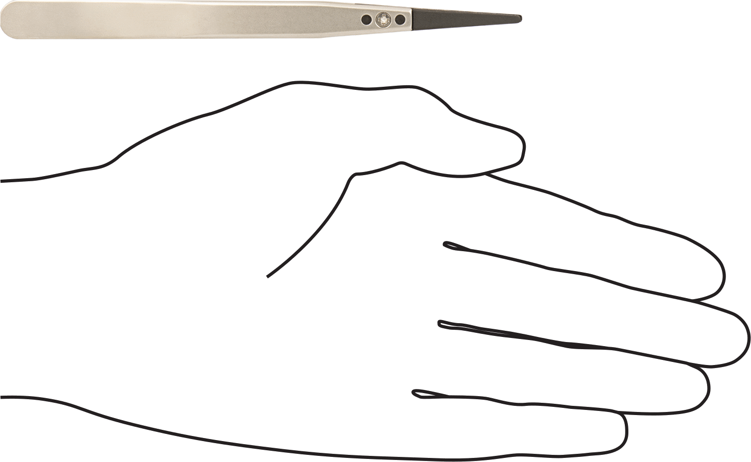 Değiştirilebilir Uçlu Cımbız, 0,079 inç Genişlik x 0,020 inç Kalınlık Karbon Fiber Standart Yuvarlak Uçlar