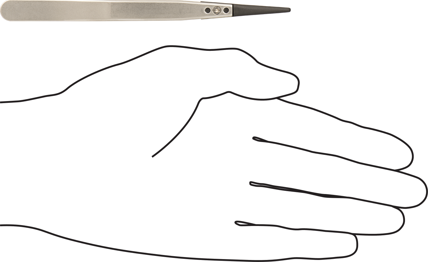 Değiştirilebilir Uçlu Cımbız, 0,079 inç Genişlik x 0,039 inç Kalınlık Karbon Fiber Standart Yuvarlak Uçlar