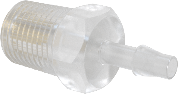 Dikenli Bağlantı Parçalı Naylon Delikli Vana, Adaptör, 1/8 NPT Erkek, 1/8" Boru İç Çapı için, 0,029" Çap