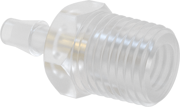 Dikenli Bağlantı Parçalı Naylon Delikli Vana, Adaptör, 1/4 NPT Erkek, 3/16" Boru İç Çapı için, 0,028 inç Çap