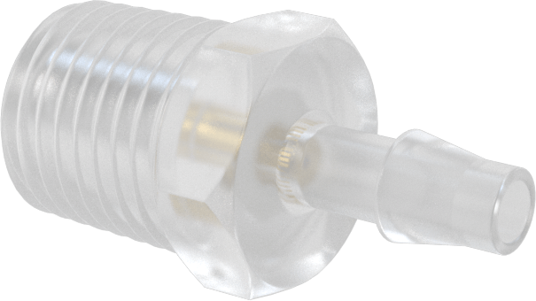 Dikenli Bağlantı Parçalı Naylon Delikli Vana, Adaptör, 1/4 NPT Erkek, 3/16" Boru İç Çapı için, 0,032" Çap