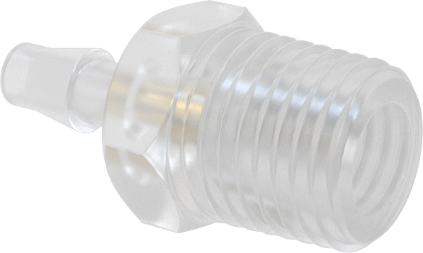 Dikenli Bağlantı Parçalı Naylon Delikli Vana, Adaptör, 1/4 NPT Erkek, 3/16" Boru İç Çapı için, 0,01 inç Çap