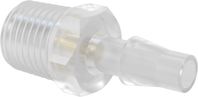 Dikenli Bağlantı Parçalı Naylon Delikli Vana, Adaptör, 1/4 NPT Erkek, 1/4" Boru İç Çapı için, 0,01 inç Çap