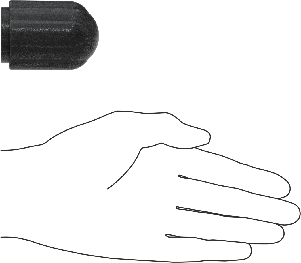 Comfort-Grip Plastik Yivli Topuz, 1/4"-20 Dişli Delikli, 1-11/16" Baş Çapı