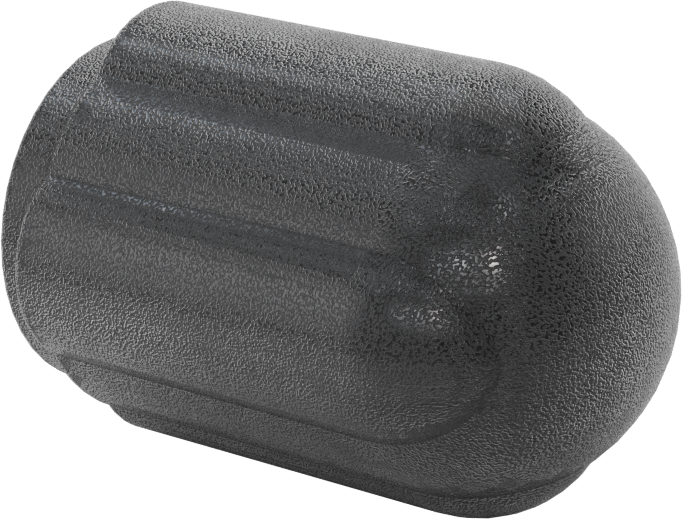 Comfort-Grip Plastik Yivli Topuz, 1/4"-20 Dişli Delikli, 1-11/16" Baş Çapı