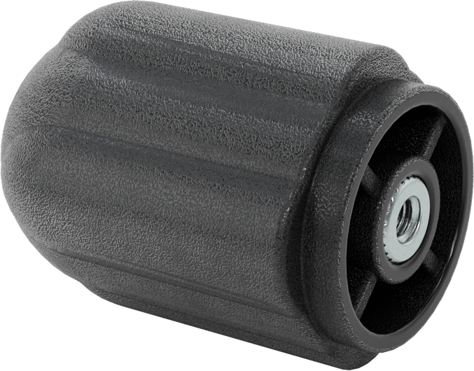 Comfort-Grip Plastik Yivli Topuz, 1/4"-20 Dişli Delikli, 1-11/16" Baş Çapı