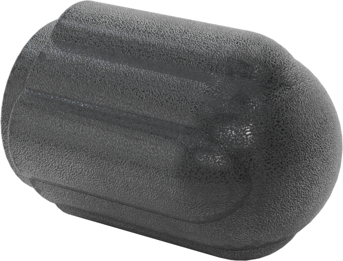 Comfort-Grip Plastik Yivli Topuz, 3/8"-16 Dişli Delikli, 1-11/16" Baş Çapı