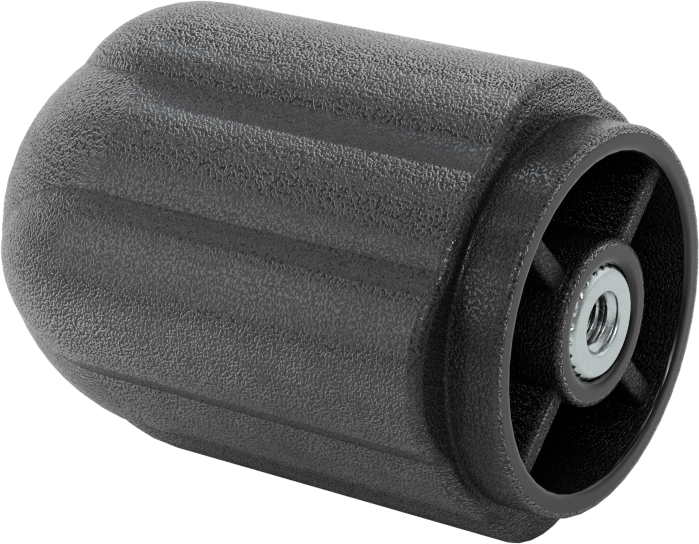 Comfort-Grip Plastik Yivli Topuz, 1/4"-20 Dişli Delikli, 1-7/8" Baş Çapı