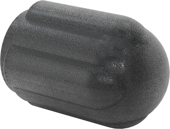 Comfort-Grip Plastik Yivli Topuz, 5/16"-18 Dişli Delik, 1-7/8" Baş Çapı