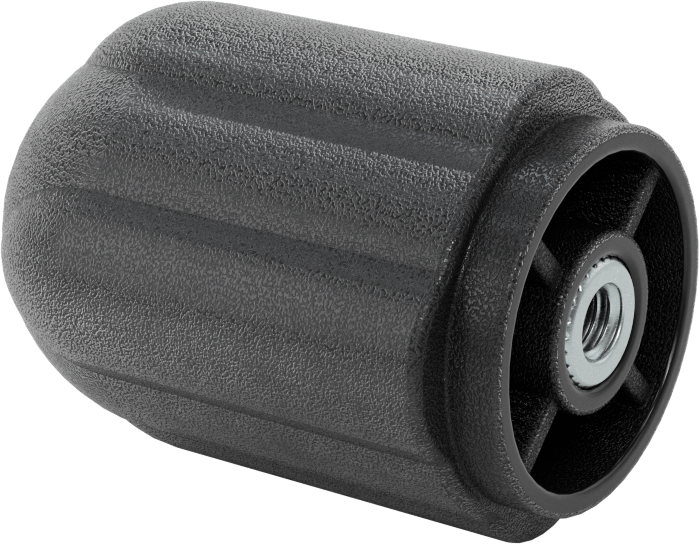 Comfort-Grip Plastik Yivli Topuz, 5/16"-18 Dişli Delik, 1-7/8" Baş Çapı