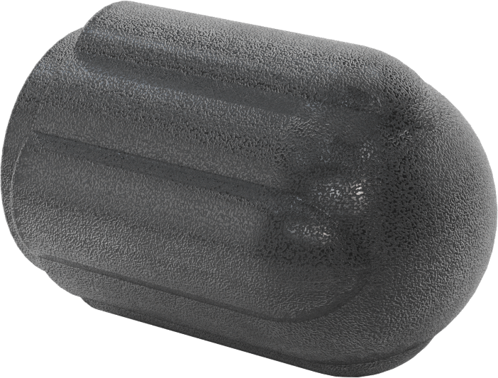 Comfort-Grip Plastik Yivli Topuz, 3/8"-16 Dişli Delikli, 1-7/8" Baş Çapı