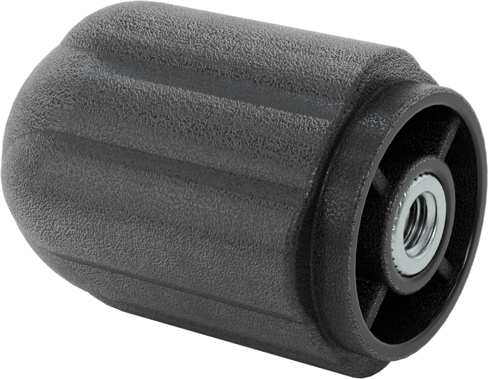 Comfort-Grip Plastik Yivli Topuz, 1/2"-13 Dişli Delik ile, 1-7/8" Baş Çapı