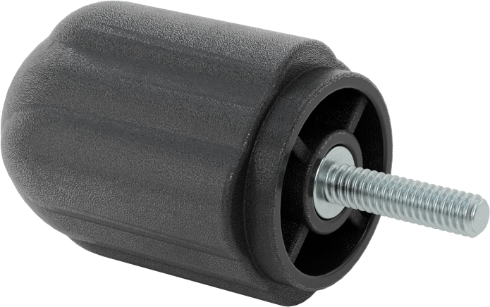 Comfort-Grip Plastik Yivli Topuz, 1/4“-20 Dişli 1” Uzunlukta Saplama, 1-11/16" Baş Çapı