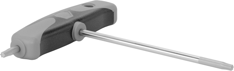 Yüksek Kaldıraçlı Krom Kaplı Çelik T-Kolu Torx Anahtarı, T15 Tahrik Boyutu, 4-15/16" Toplam Uzunluk