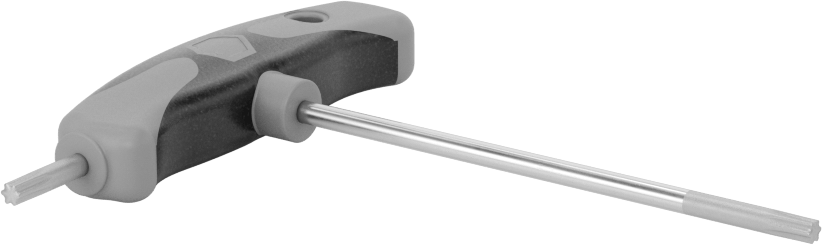 Yüksek Kaldıraçlı Krom Kaplı Çelik T-Kolu Torx Anahtarı, T20 Tahrik Boyutu, 5-1/8" Toplam Uzunluk