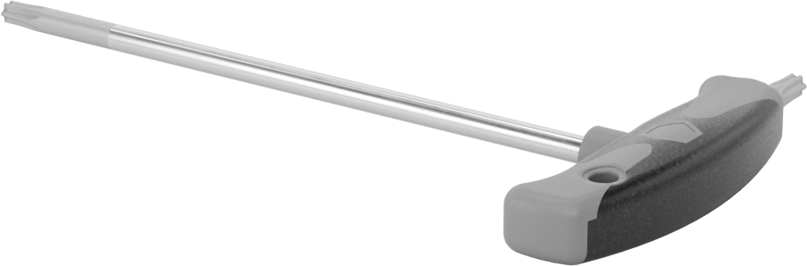 Yüksek Kaldıraçlı Krom Kaplı Çelik T-Kolu Torx Anahtarı, T27 Tahrik Boyutu, 7-1/8" Toplam Uzunluk