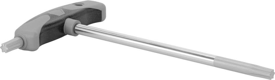Yüksek Kaldıraçlı Krom Kaplı Çelik T-Kolu Torx Anahtarı, T40 Tahrik Boyutu, 7-1/8" Toplam Uzunluk