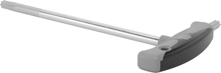 Yüksek Kaldıraçlı Krom Kaplı Çelik T-Kolu Torx Anahtarı, T40 Tahrik Boyutu, 7-1/8" Toplam Uzunluk