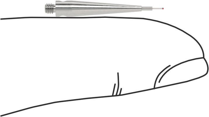 Renishaw Prob İğnesi, Yakut Top Uçlu, M2 x 0.4 mm, Model Numarası A-5004-7398