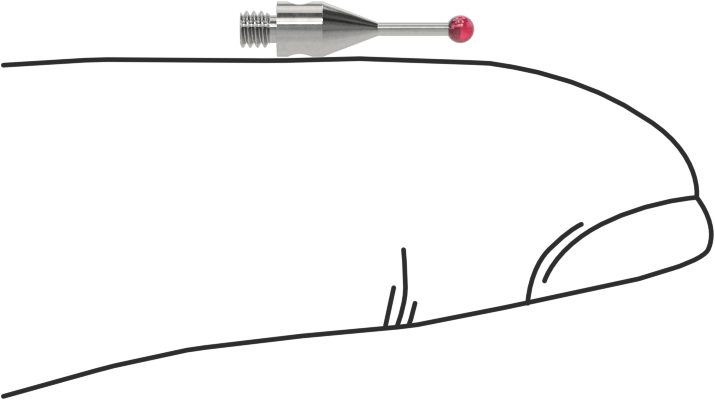 Renishaw Prob İğnesi, Yakut Top Uçlu, M2 x 0.4 mm, Model Numarası A-5000-7802