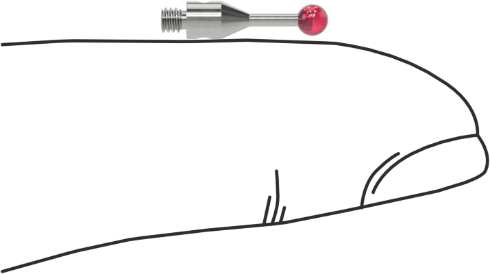Renishaw Prob İğnesi, Yakut Top Uçlu, M2 x 0.4 mm, Model Numarası A-5000-7803