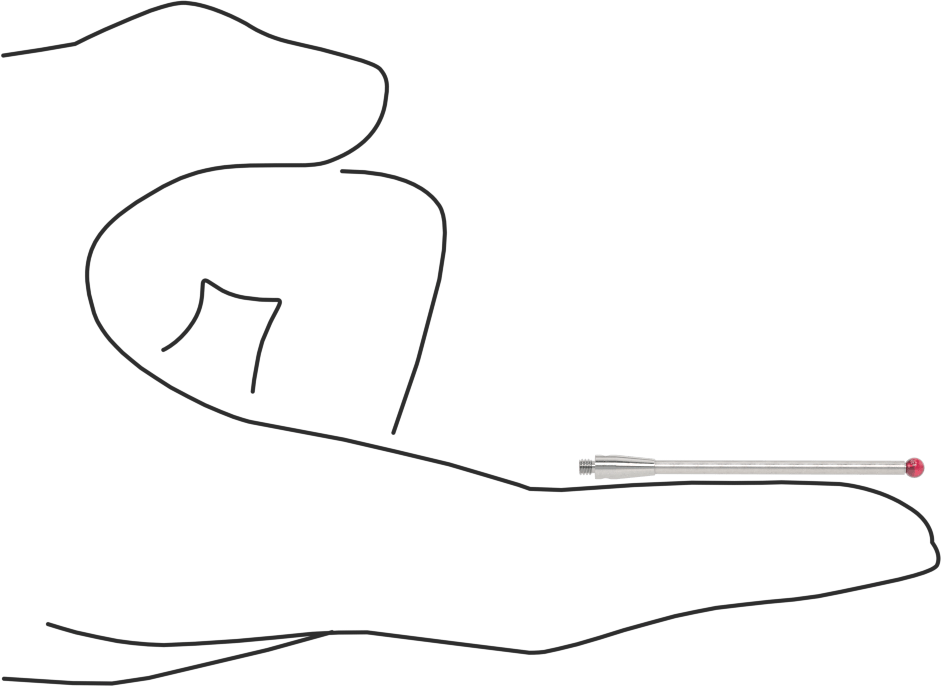 Renishaw Prob İğnesi, Yakut Top Uçlu, M2 x 0.4 mm, Model Numarası A-5003-0039