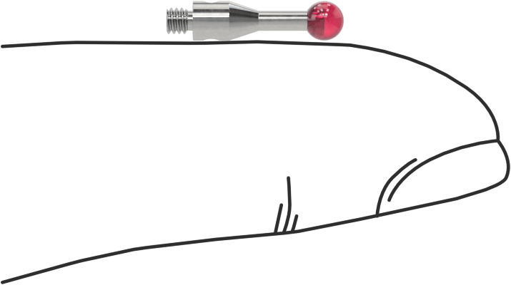 Renishaw Prob İğnesi, Yakut Top Uçlu, M2 x 0.4 mm, Model Numarası A-5000-3604